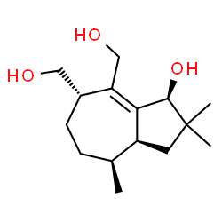 ChemSpider 2D Image | (1S,3aS,4S,7S)-7,8-Bis(hydroxymethyl)-2,2,4-trimethyl-1,2,3,3a,4,5,6,7-octahydro-1-azulenol | C15H26O3