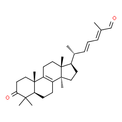 ChemSpider 2D Image | (22E,24E)-3-Oxolanosta-8,22,24-trien-26-al | C30H44O2