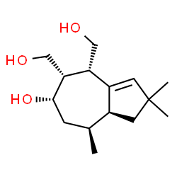 ChemSpider 2D Image | (4S,5S,6S,8S,8aS)-4,5-Bis(hydroxymethyl)-2,2,8-trimethyl-1,2,4,5,6,7,8,8a-octahydro-6-azulenol | C15H26O3