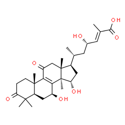 ChemSpider 2D Image | (7beta,15alpha,23S,24E)-7,15,23-Trihydroxy-3,11-dioxolanosta-8,24-dien-26-oic acid | C30H44O7