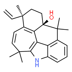 ChemSpider 2D Image | (5aS,8R)-5,5,8,11,11-Pentamethyl-8-vinyl-6,7,8,11-tetrahydro-1H-1-azacyclohepta[mno]aceanthrylen-5a(5H)-ol | C25H29NO