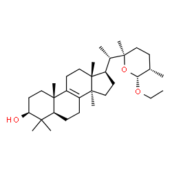 ChemSpider 2D Image | (3beta,22R,25S,26R)-26-Ethoxy-22-methyl-22,26-epoxylanost-8-en-3-ol | C33H56O3