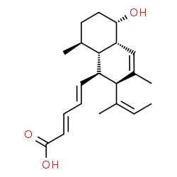 ChemSpider 2D Image | (2E,4E)-5-{(1S,2R,4aS,5S,8S,8aS)-2-[(2Z)-2-Buten-2-yl]-5-hydroxy-3,8-dimethyl-1,2,4a,5,6,7,8,8a-octahydro-1-naphthalenyl}-2,4-pentadienoic acid | C21H30O3