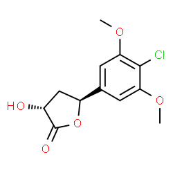 ChemSpider 2D Image | (3R,5S)-5-(4-Chloro-3,5-dimethoxyphenyl)-3-hydroxydihydro-2(3H)-furanone | C12H13ClO5