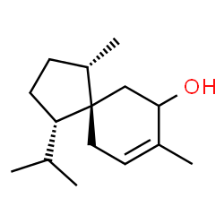 ChemSpider 2D Image | (1S,4S,5S)-1-Isopropyl-4,8-dimethylspiro[4.5]dec-8-en-7-ol | C15H26O
