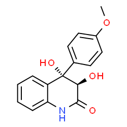 ChemSpider 2D Image | (3R,4S)-3,4-Dihydroxy-4-(4-methoxyphenyl)-3,4-dihydro-2(1H)-quinolinone | C16H15NO4