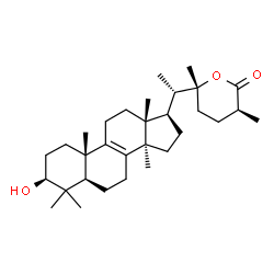 ChemSpider 2D Image | (3beta,22R,25S)-3-Hydroxy-22-methyl-22,26-epoxylanost-8-en-26-one | C31H50O3