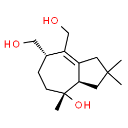 ChemSpider 2D Image | (3aR,4R,7S)-7,8-Bis(hydroxymethyl)-2,2,4-trimethyl-1,2,3,3a,4,5,6,7-octahydro-4-azulenol | C15H26O3