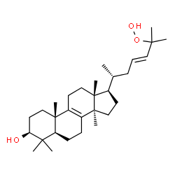 ChemSpider 2D Image | (3beta,23E)-25-Hydroperoxylanosta-8,23-dien-3-ol | C30H50O3
