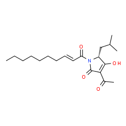 ChemSpider 2D Image | (5R)-3-Acetyl-1-[(2E)-2-decenoyl]-4-hydroxy-5-isobutyl-1,5-dihydro-2H-pyrrol-2-one | C20H31NO4