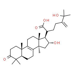 ChemSpider 2D Image | (16alpha)-16,25-Dihydroxy-24-methylene-3-oxolanost-8-en-21-oic acid | C31H48O5