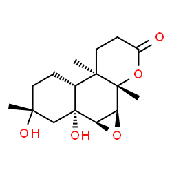 ChemSpider 2D Image | (1aS,1bS,5aR,5bR,8R,9aR,9bR)-8,9a-Dihydroxy-1b,5a,8-trimethyldodecahydro-3H-benzo[f]oxireno[h]chromen-3-one | C16H24O5