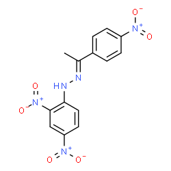 ChemSpider 2D Image | (2E)-1-(2,4-Dinitrophenyl)-2-[1-(4-nitrophenyl)ethylidene]hydrazine | C14H11N5O6