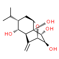 ChemSpider 2D Image | (1S,3R,5S,6R,7S,8S,9R,10R)-5-Isopropyl-11-methylene-2-oxatricyclo[5.3.1.0~3,8~]undecane-6,8,9,10-tetrol | C14H22O5
