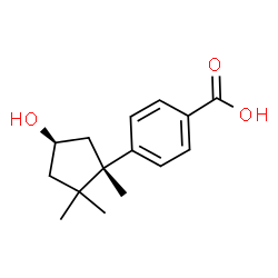 ChemSpider 2D Image | 4-[(1S,4R)-4-Hydroxy-1,2,2-trimethylcyclopentyl]benzoic acid | C15H20O3
