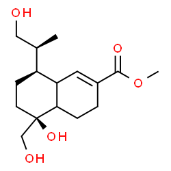 ChemSpider 2D Image | Methyl (5S,8R)-5-hydroxy-5-(hydroxymethyl)-8-[(2S)-1-hydroxy-2-propanyl]-3,4,4a,5,6,7,8,8a-octahydro-2-naphthalenecarboxylate | C16H26O5