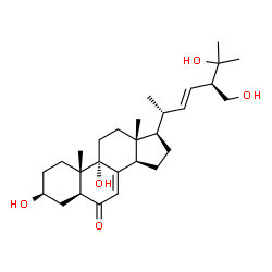 ChemSpider 2D Image | (3beta,5alpha,22E)-3,9,25,28-Tetrahydroxyergosta-7,22-dien-6-one | C28H44O5