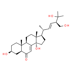 ChemSpider 2D Image | (3beta,5alpha,22E)-3,14,25,28-Tetrahydroxyergosta-7,22-dien-6-one | C28H44O5