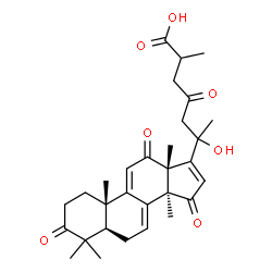 ChemSpider 2D Image | (20xi)-20-Hydroxy-3,12,15,23-tetraoxolanosta-7,9(11),16-trien-26-oic acid | C30H38O7