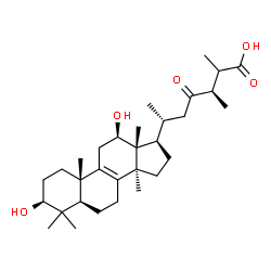 ChemSpider 2D Image | (3beta,12beta,24R)-3,12-Dihydroxy-24-methyl-23-oxolanost-8-en-26-oic acid | C31H50O5