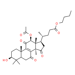 ChemSpider 2D Image | Butyl (3beta,12beta)-12-acetoxy-3-hydroxy-4,4,14-trimethyl-7,11,15-trioxochol-8-en-24-oate | C33H48O8