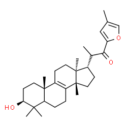 ChemSpider 2D Image | (3beta,5xi,13alpha,14beta,17alpha,20R)-3-Hydroxy-23,26-epoxylanosta-8,23,25-trien-22-one | C30H44O3