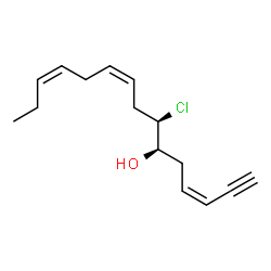 ChemSpider 2D Image | (3Z,6R,7R,9Z,12Z)-7-Chloro-3,9,12-pentadecatrien-1-yn-6-ol | C15H21ClO