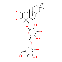 ChemSpider 2D Image | (2alpha,3beta,9alpha,10beta,13alpha)-2,3-Dihydroxy-10-methylrosa-7,15-dien-19-yl 6-O-alpha-D-glucopyranosyl-beta-D-altropyranoside | C33H54O13