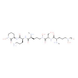 ChemSpider 2D Image | N~5~-(N~5~-Formyl-N~5~-hydroxy-N~2~-methyl-L-ornithyl-L-seryl)-N~5~-hydroxy-N~2~-methyl-L-ornithyl-N-[(3R)-1-hydroxy-2-oxo-3-piperidinyl]-L-ornithinamide | C26H49N9O10