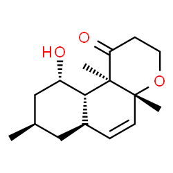ChemSpider 2D Image | (4aR,6aR,8R,10S,10aS,10bR)-10-Hydroxy-4a,8,10b-trimethyl-2,3,4a,6a,7,8,9,10,10a,10b-decahydro-1H-benzo[f]chromen-1-one | C16H24O3