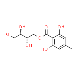 ChemSpider 2D Image | (2S,3S)-2,3,4-Trihydroxybutyl 2,6-dihydroxy-4-methylbenzoate | C12H16O7