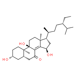 ChemSpider 2D Image | (3alpha,5beta,9beta,10alpha,13alpha,15beta,17alpha,20S,24S)-3,9,15-Trihydroxystigmast-8(14)-en-7-one | C29H48O4
