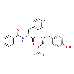 ChemSpider 2D Image | (2S)-2-[(N-Benzoyl-L-tyrosyl)amino]-3-(4-hydroxyphenyl)propyl acetate | C27H28N2O6