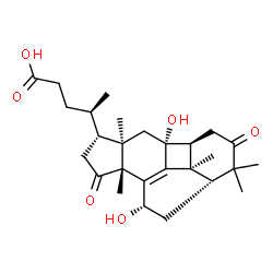 ChemSpider 2D Image | (1beta,5alpha,7beta,11beta)-7,11-Dihydroxy-4,4,14-trimethyl-3,15-dioxo-1,11-cyclochol-8-en-24-oic acid | C27H38O6