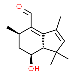 ChemSpider 2D Image | (5R,7S,7aS)-7-Hydroxy-1,1,3,5-tetramethyl-5,6,7,7a-tetrahydro-1H-indene-4-carbaldehyde | C14H20O2