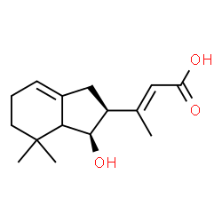 ChemSpider 2D Image | (2E)-3-[(2S,3R)-3-Hydroxy-4,4-dimethyl-2,3,3a,4,5,6-hexahydro-1H-inden-2-yl]-2-butenoic acid | C15H22O3
