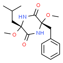 ChemSpider 2D Image | (3S,6S)-3-Benzyl-6-isobutyl-3,6-dimethoxy-2,5-piperazinedione | C17H24N2O4