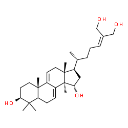 ChemSpider 2D Image | (3beta,5xi,15alpha)-Lanosta-7,9(11),24-triene-3,15,26,27-tetrol | C30H48O4