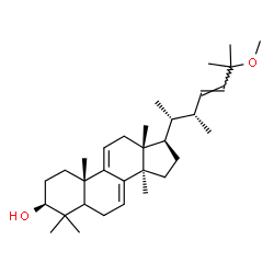 ChemSpider 2D Image | (3beta,5xi,22S,23E)-25-Methoxy-22-methyllanosta-7,9(11),23-trien-3-ol | C32H52O2