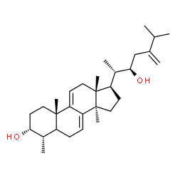 ChemSpider 2D Image | (3alpha,4alpha,22R)-4,14-Dimethylergosta-7,9(11),24(28)-triene-3,22-diol | C30H48O2