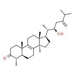ChemSpider 2D Image | (4alpha,5alpha,22R)-22-Hydroxy-4,14-dimethylergosta-8,24(28)-dien-3-one | C30H48O2