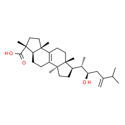 ChemSpider 2D Image | (1R,3aS,5aR,6R,8aR,10aR)-6-[(2S,3R)-3-Hydroxy-6-methyl-5-methylene-2-heptanyl]-1,3a,5a,8a-tetramethyl-1,2,3,3a,4,5,5a,6,7,8,8a,9,10,10a-tetradecahydrodicyclopenta[a,f]naphthalene-1-carboxylic acid | C30H48O3