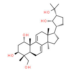 ChemSpider 2D Image | (1alpha,3beta,17alpha,21S,24R)-21,24-Cyclolanosta-7,9(11)-diene-1,3,21,25,28-pentol | C30H48O5
