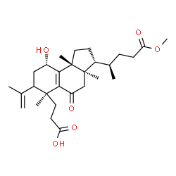 ChemSpider 2D Image | 3-{(3R,3aR,6S,9S,9bR)-9-Hydroxy-7-isopropenyl-3-[(2R)-5-methoxy-5-oxo-2-pentanyl]-3a,6,9b-trimethyl-5-oxo-2,3,3a,4,5,6,7,8,9,9b-decahydro-1H-cyclopenta[a]naphthalen-6-yl}propanoic acid | C28H42O6