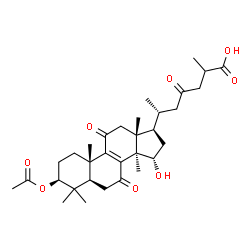 ChemSpider 2D Image | (3beta,15alpha)-3-Acetoxy-15-hydroxy-7,11,23-trioxolanost-8-en-26-oic acid | C32H46O8