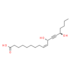 ChemSpider 2D Image | (9Z,11S,14R)-11,14-Dihydroxy-9-octadecen-12-ynoic acid | C18H30O4