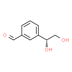 ChemSpider 2D Image | 3-[(1R)-1,2-Dihydroxyethyl]benzaldehyde | C9H10O3