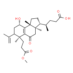 ChemSpider 2D Image | (4R)-4-[(3R,3aR,6S,9S,9bR)-9-Hydroxy-7-isopropenyl-6-(3-methoxy-3-oxopropyl)-3a,6,9b-trimethyl-5-oxo-2,3,3a,4,5,6,7,8,9,9b-decahydro-1H-cyclopenta[a]naphthalen-3-yl]pentanoic acid | C28H42O6