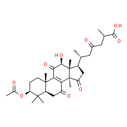 ChemSpider 2D Image | (3beta,12beta)-3-Acetoxy-12-hydroxy-7,11,15,23-tetraoxolanost-8-en-26-oic acid | C32H44O9