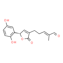 ChemSpider 2D Image | (2E)-5-[(5S)-5-(2,5-Dihydroxyphenyl)-2-oxo-2,5-dihydro-3-furanyl]-2-methyl-2-pentenal | C16H16O5
